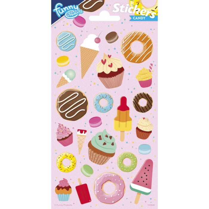 pegatinas 102 x 200 mm brillantes candy party