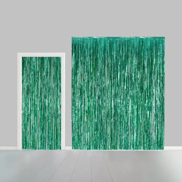 Cortina Decorativa Verde Metalizado 240Cm